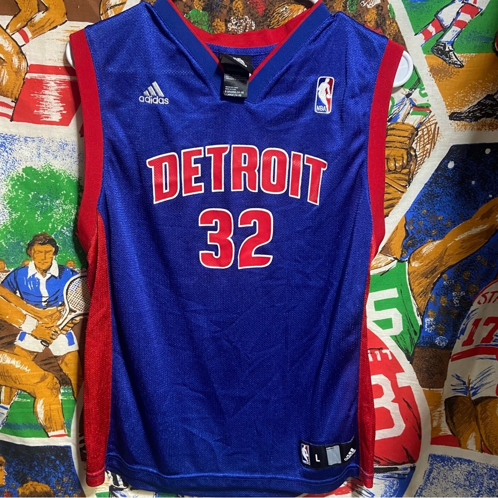 Vintage Adidas Detroit Pistons Richard Hamilton Kids Basketball Jersey